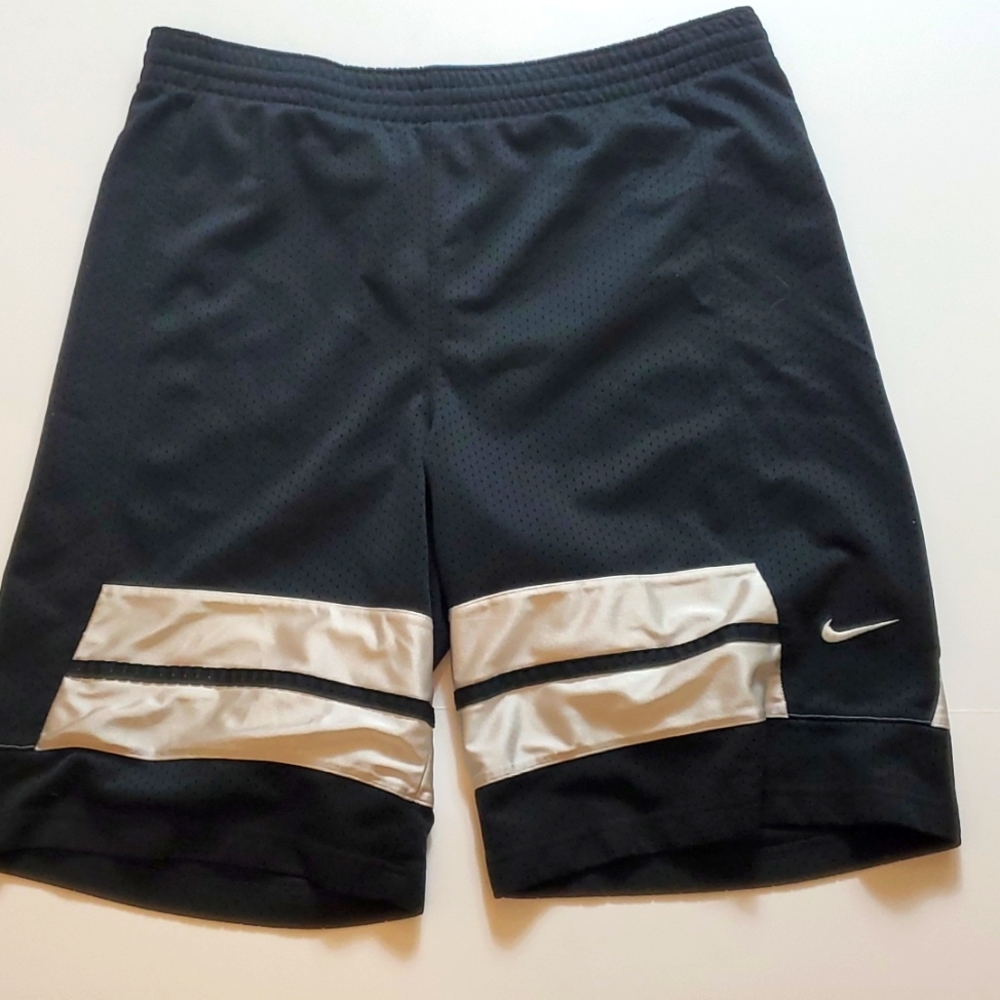 Nike black with gray stripe bottom draw string shorts size large